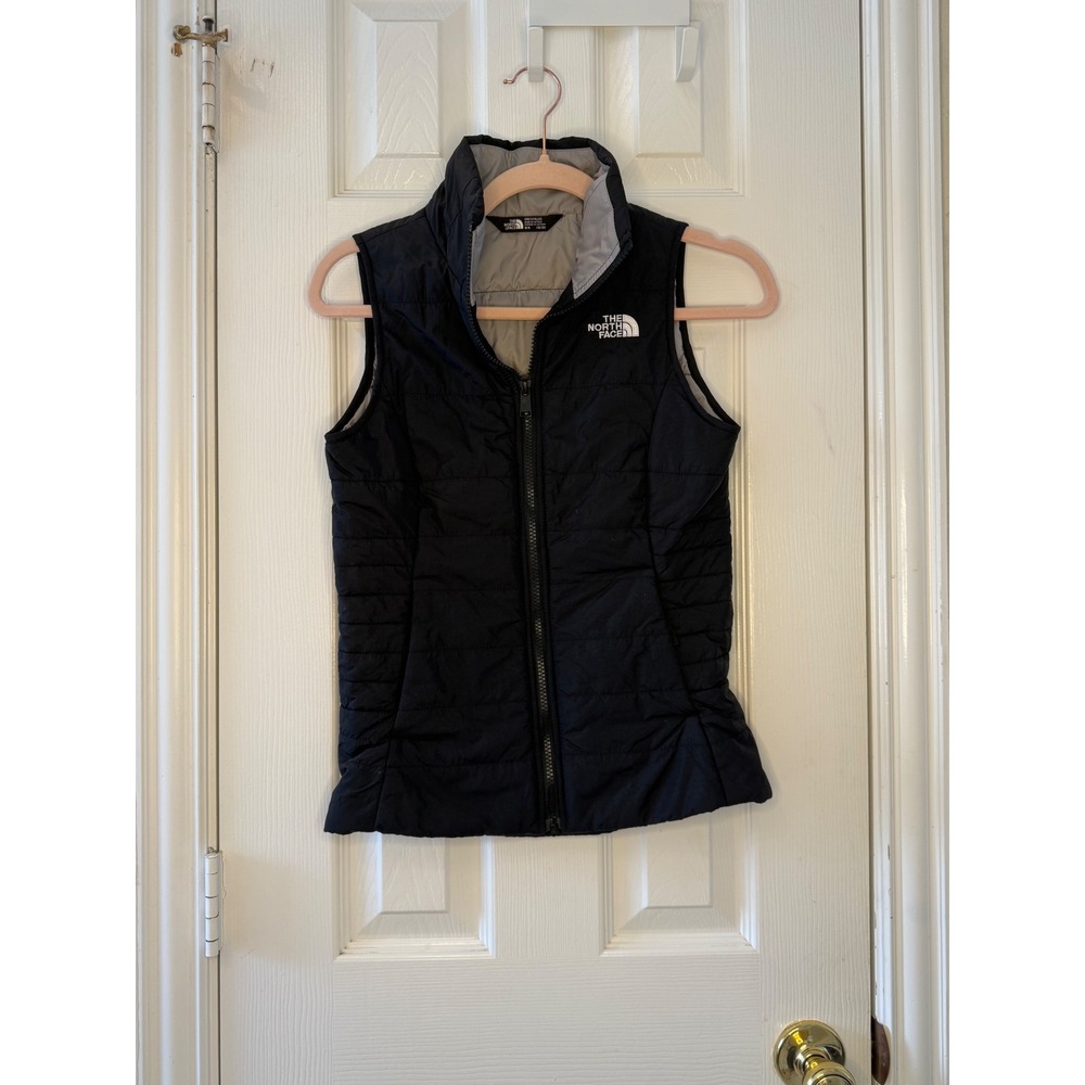 The North Face Girls Black Insulated Puffer Vest Size M 10/12 Zip Lightweight